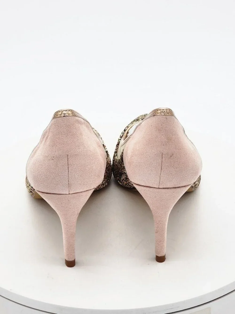 Journee Collection Kalani Rose Gold Glitter Pointed Toe Pumps Women's Size 7